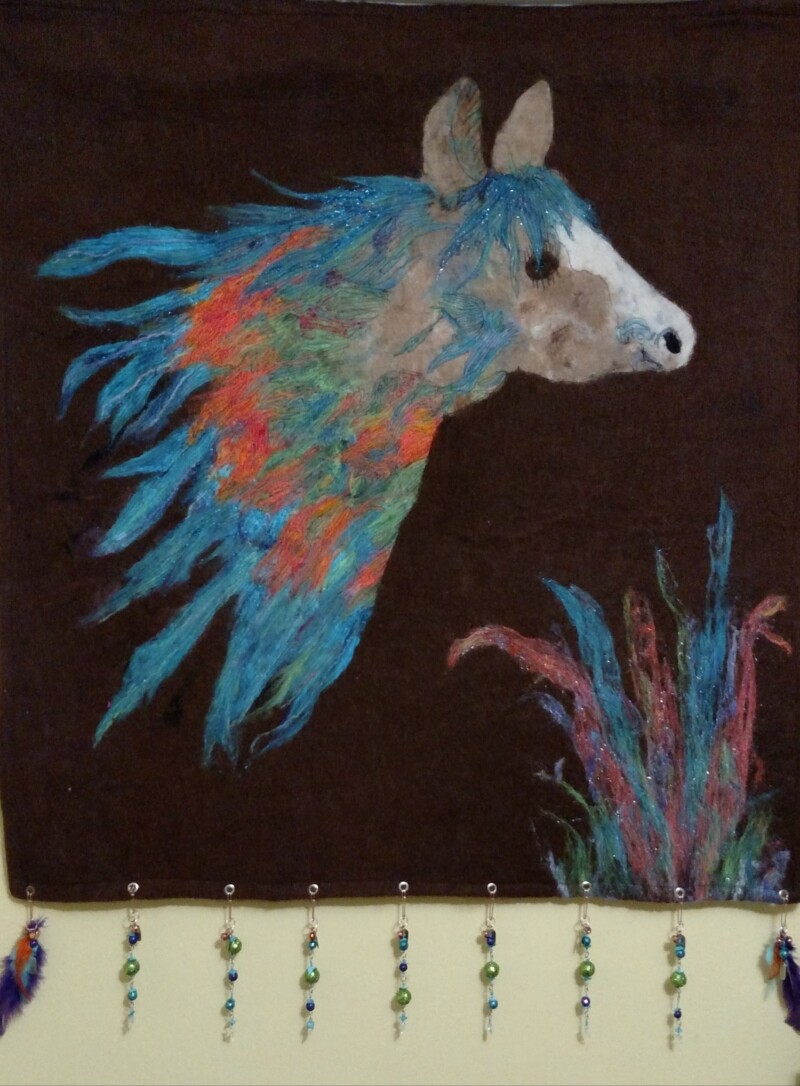 needle-felted-crazy-horse-wallhanging