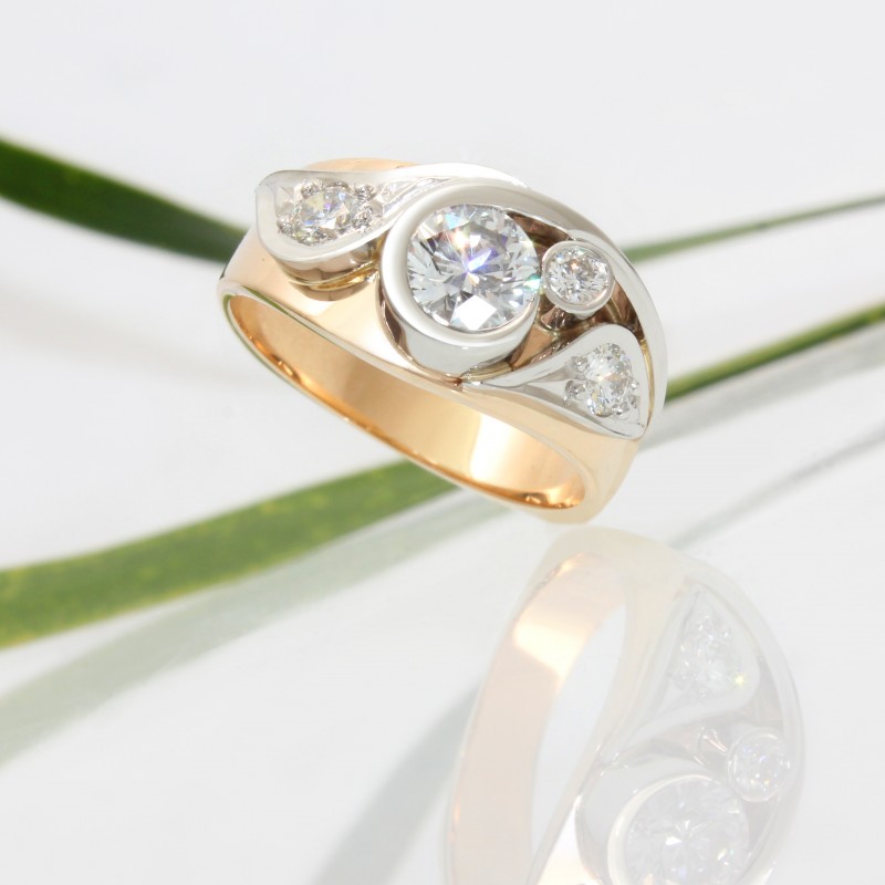 one-of-a-kind-14k-yellow-gold-and-platinum-diamond-ring