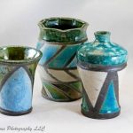 three-turquoise-vases