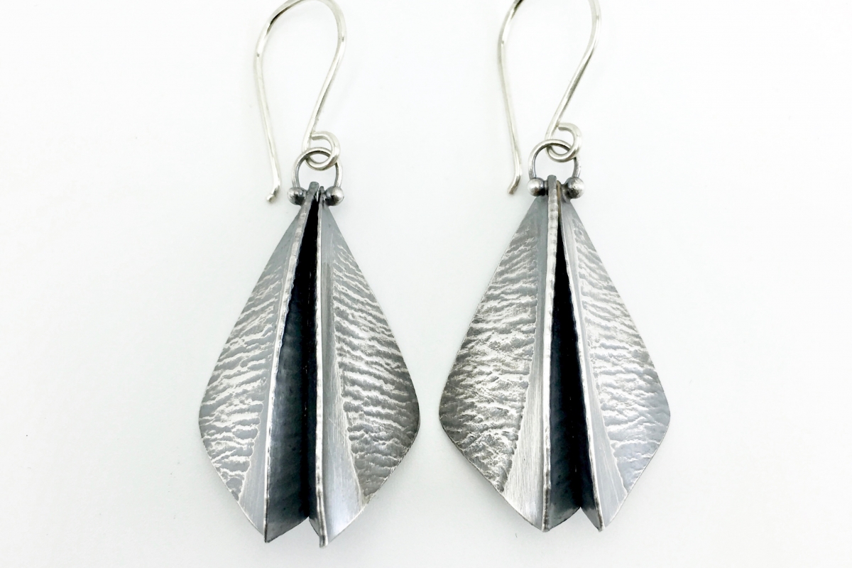pleated-silver-earrings